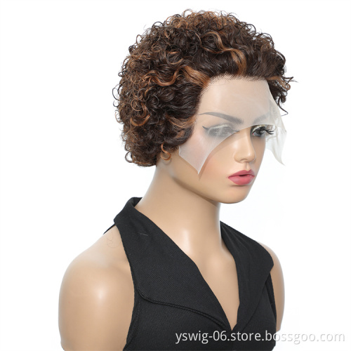 Shot Pixie Cut Wig Human Hair Glueless Lace Front Human Hair Wigs for Women Brazilian Virgin Hair 150% Density Lace Wig